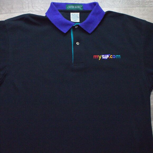 Vintage 90's Mysap.com Employee L Polo Shirt - Picture 1 of 5